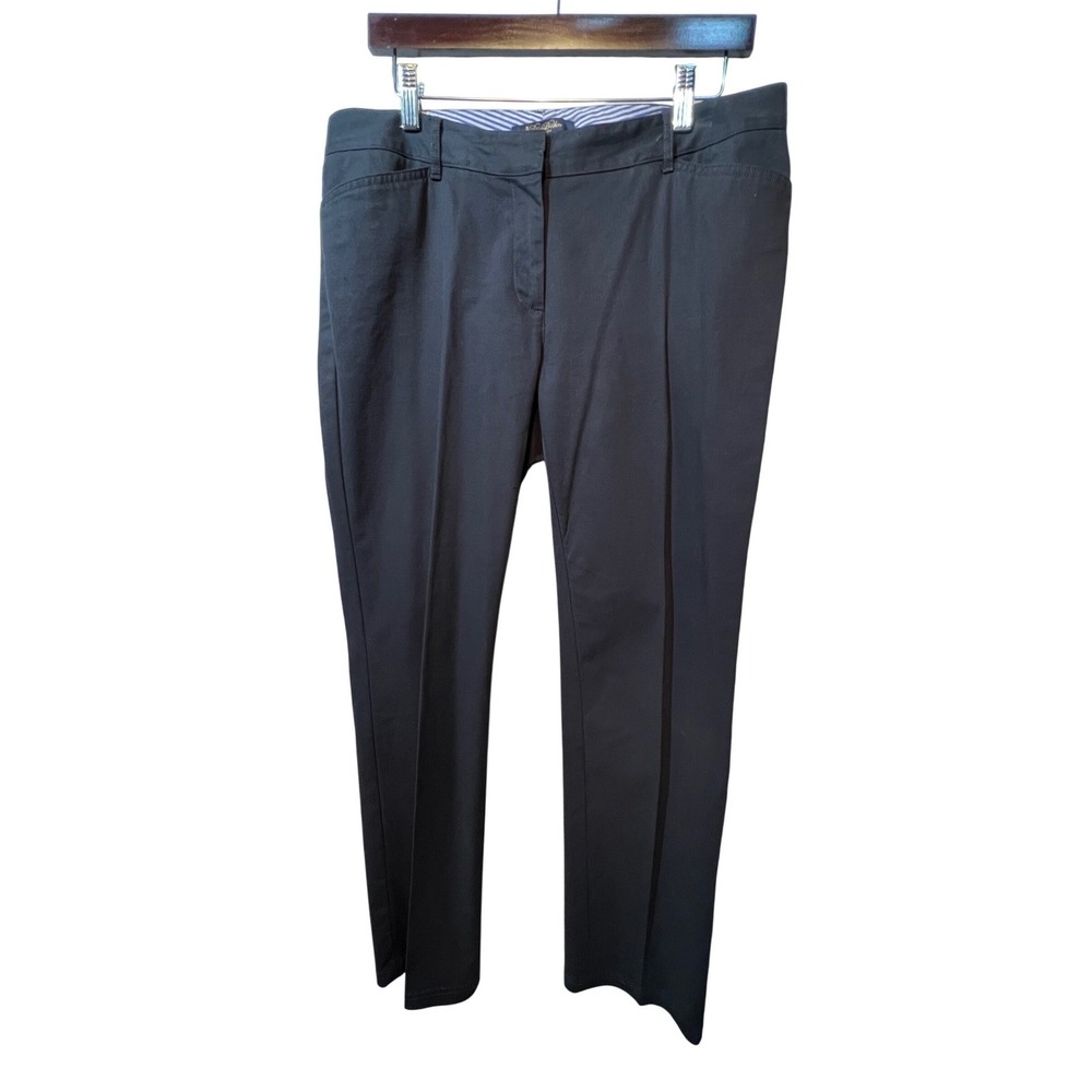 Brooks Brothers Womens Pants Milano Fit 10 Gray Chino Slacks Cotton Dress